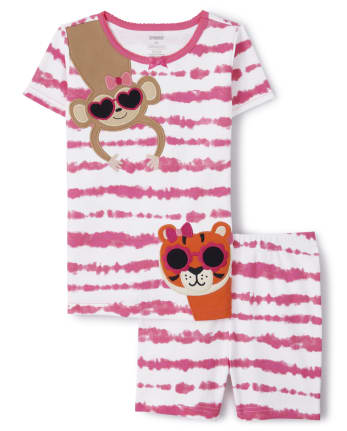 Girls Animal Cotton 2-Piece Pajamas - Gymmies