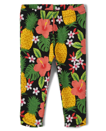 Girls Pineapple Capri Leggings - Pineapple Punch