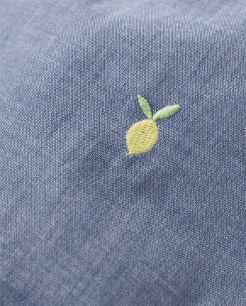 Girls Embroidered Lemon Halter Top - Citrus & Sunshine