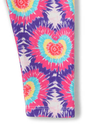 Leggings capri con corazón teñido anudado para niñas - Festival de música