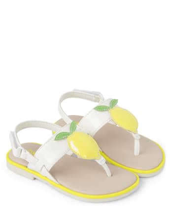 Girls Applique Lemon Sandals - Citrus & Sunshine | Gymboree - WHITE