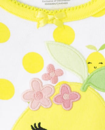 Girls Lemon Cotton 2-Piece Pajamas - Gymmies