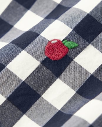 Top Peter Pan de manzana vichy para niñas - Cabeza de la clase