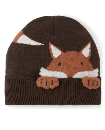 Gorro con bordado de zorro para niños - Cosecha de otoño