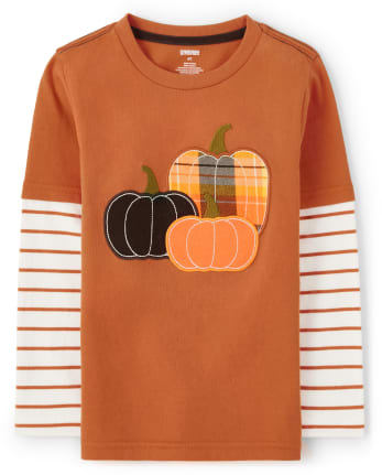 Boys Pumpkin Layered Top - Perfect Pumpkin