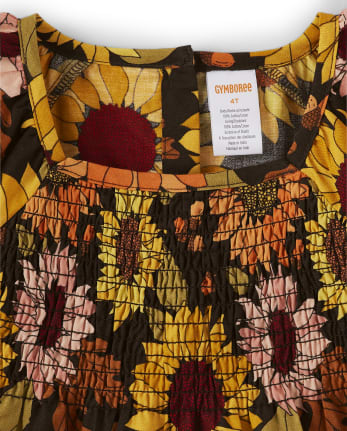Girls Sunflower Ruffle Top - Autumn Harvest