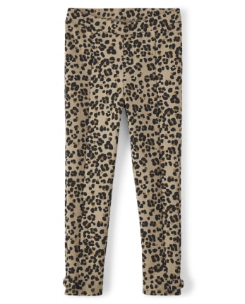 Girls Leopard Ponte Pants - Purrrfect in Pink