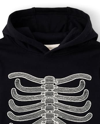 Boys Embroidered Skeleton Hoodie - Trick or Treat