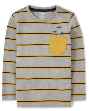Boys Striped Airplane Pocket Top - Aviator School