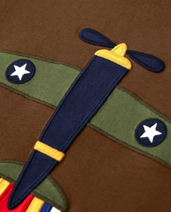 Top de avión bordado para niños - Aviator School