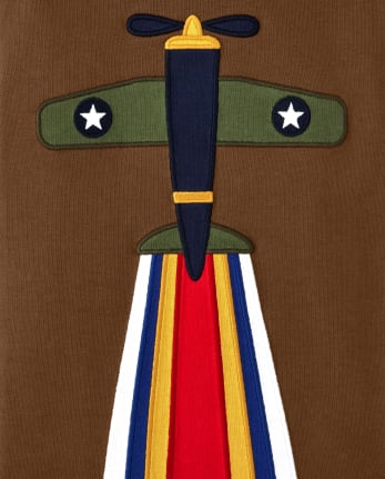 Top de avión bordado para niños - Aviator School