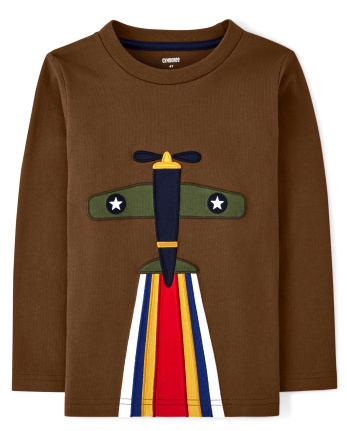 Top de avión bordado para niños - Aviator School