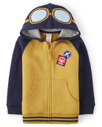 Sweat à capuche zippé pilote brodé pour garçons - Aviator School