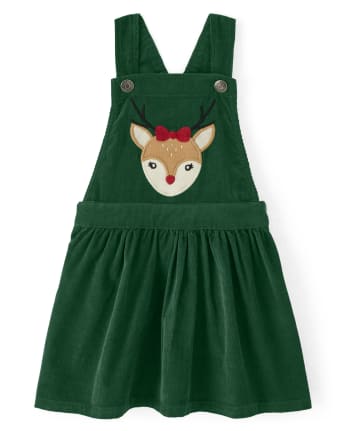 Girls Reindeer Corduroy Skirtall - Holiday Express