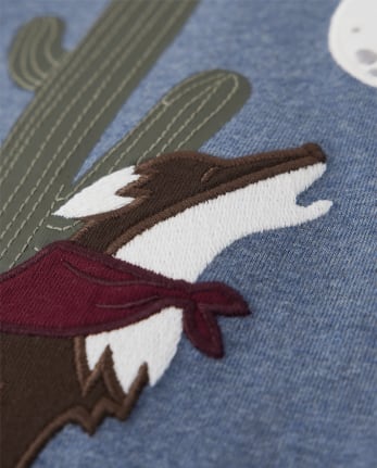 Boys Embroidered Wolf Top - County Fair