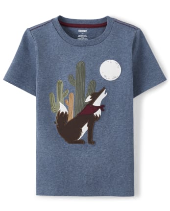 Boys Embroidered Wolf Top - County Fair