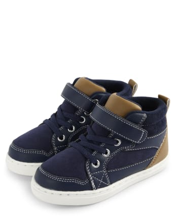 Boys Suede Hi Top Sneakers NAVY Gymboree