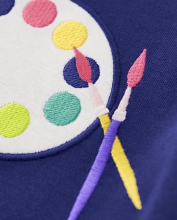 Girls Embroidered Art Supplies Top - Future Artist