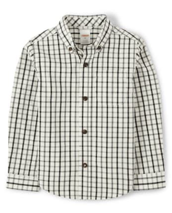 Chemise boutonnée à carreaux pour garçons - Cadeau parfait