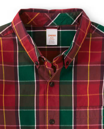 Mens Famille assortie à carreaux Button Up Shirt - Holiday Traditions