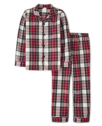 Unisex Matching Family Plaid Flannel 2-Piece Pajamas - Gymmies