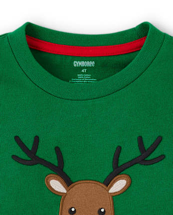 Boys Embroidered Reindeer Layered Top - Holiday Express