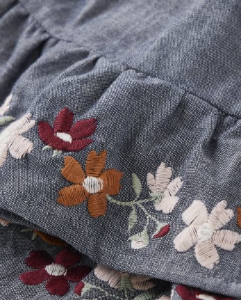 Girls Embroidered Flower Skort - County Fair