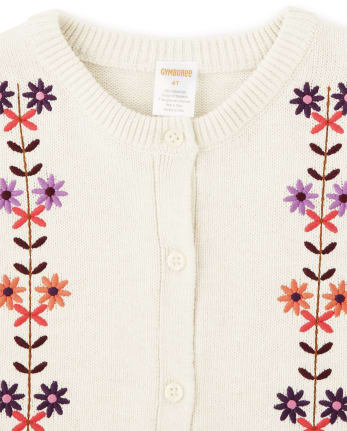 Cárdigan Niña Flores Bordadas - Spice Market