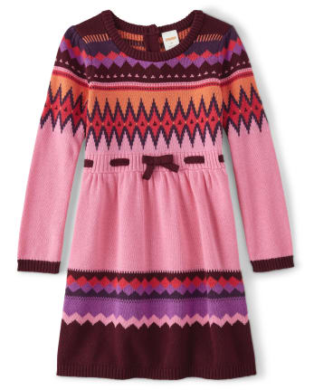 Robe pull jacquard pour fille - Spice Market