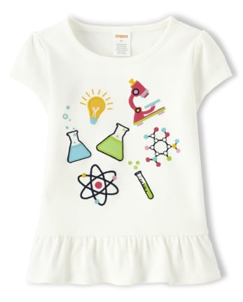 Girls Embroidered Science Peplum Top - Future Artist