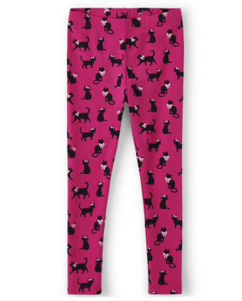 Girls Cat Leggings - Purrrfect in Pink