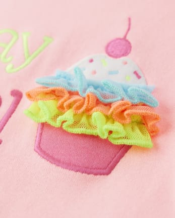 Girls Embroidered Birthday Top - Birthday Boutique