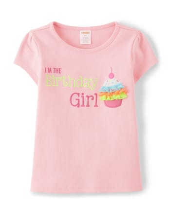 Girls Embroidered Birthday Top - Birthday Boutique