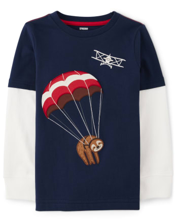 Boys Parachute Layered Top - Aviator School