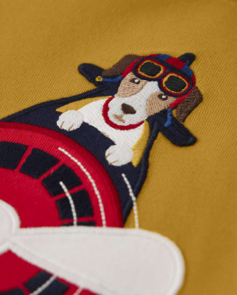 Top con capas de avión para niños - Aviator School