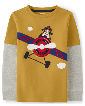 Top con capas de avión para niños - Aviator School