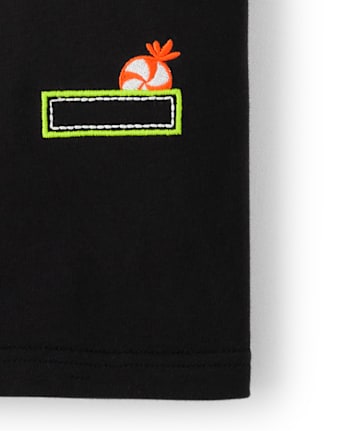 Boys Embroidered Skeleton Top - Trick or Treat