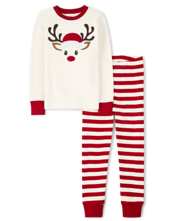 Pijama de 2 piezas de algodón con renos familiares a juego unisex - Gymmies