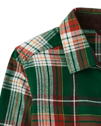 Chemise boutonnée à carreaux pour garçon - Récolte d'automne