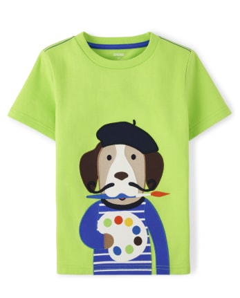 Boys Embroidered Dog Top - Future Artist
