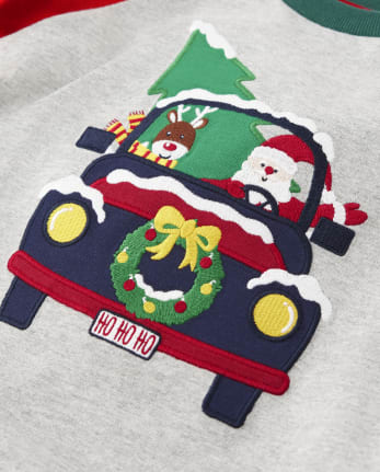 Haut raglan brodé pour garçon avec motif camion - Holiday Express