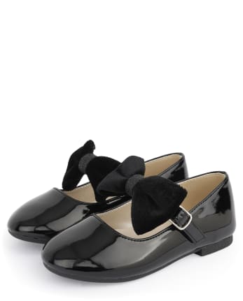 Girls Velvet Bow Mary Janes - Perfect Present