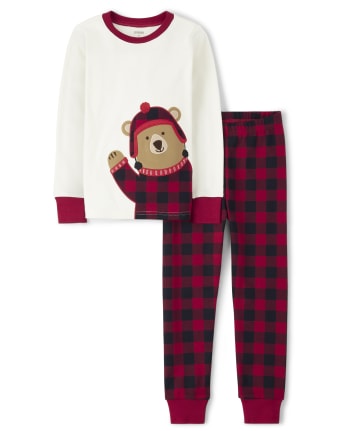 Pijama de 2 piezas de algodón con osito unisex - Gymmies