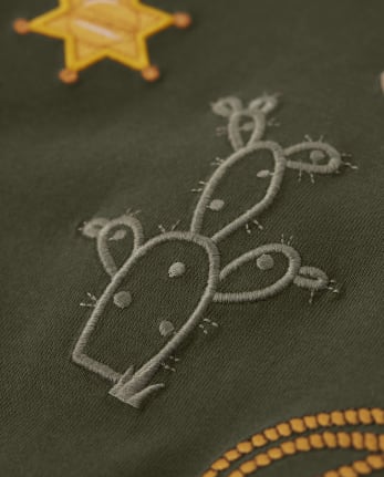 Boys Embroidered Cowboy Layered Top - County Fair