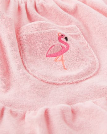 Girls Flamingo One Piece Swimsuit And Babydoll Cover Up Set - Splish-Splash