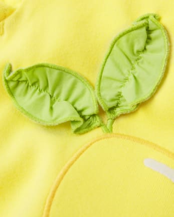 Girls Embroidered Lemon Flutter Top And Lemon Ruffle Skort Set - Citrus & Sunshine