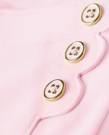Girls Scalloped Button Jeggings - Tres Chic