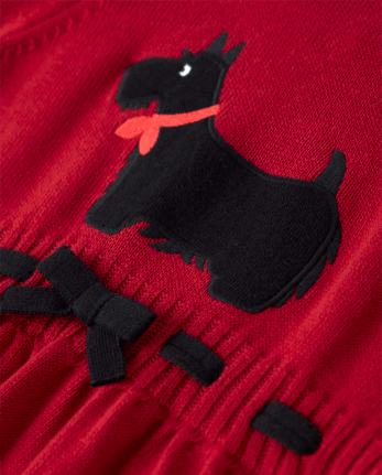 Girls Applique Dog Sweater Dress - London Calling