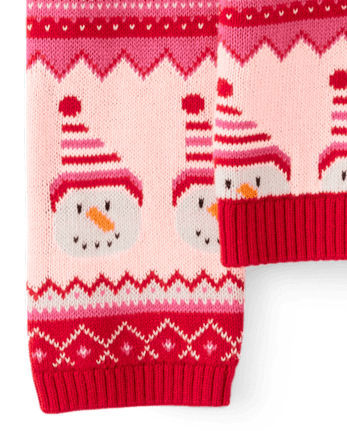 Girls Intarsia Christmas Sweater - Gingerbread House