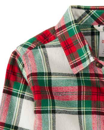 Boys Matching Family Plaid Button Up Shirt - Family Celebrations